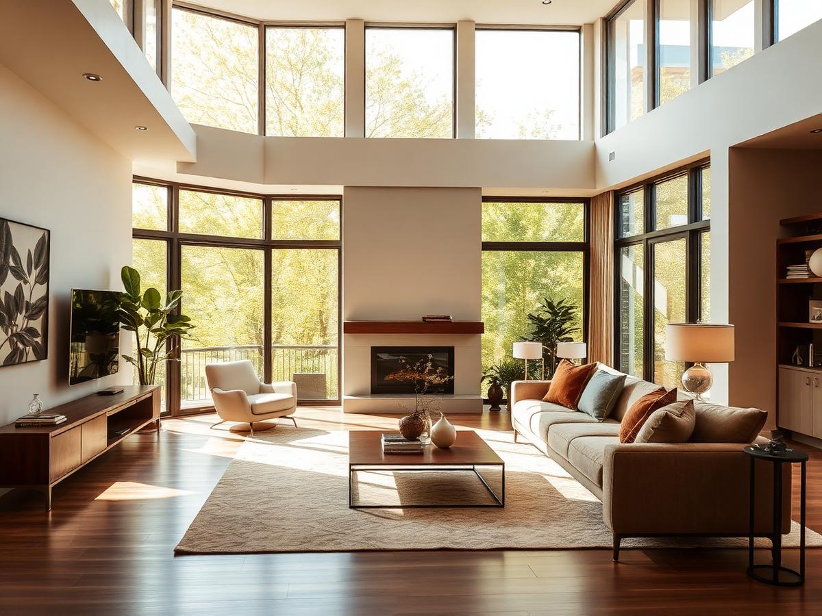Warm modern living room
